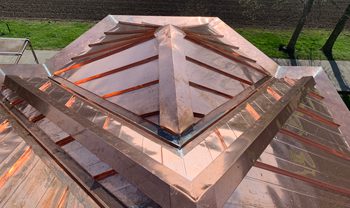 Copper standing seam roof