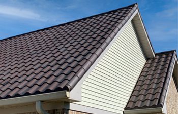 Charcoal Metal Tile roof panels perimeter edge view