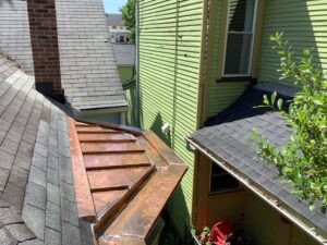 copper roof and gutter