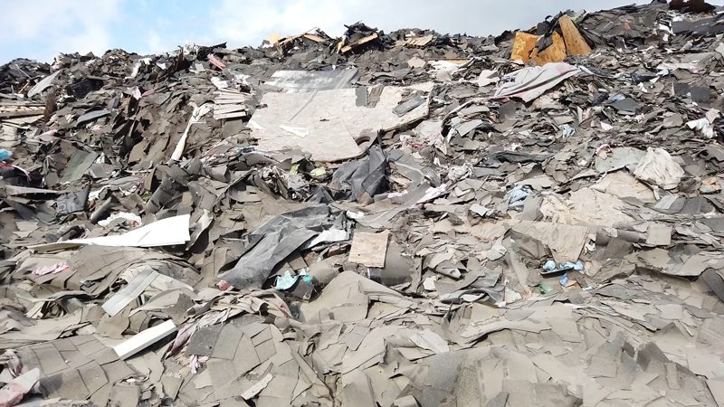 Asphalt shingles clogging up an Indiana landfill