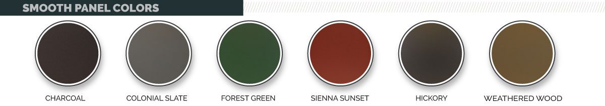 Smooth metal roofing color chart