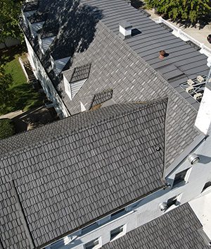 sorority and fraternity roofing from above