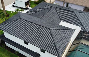 Metal Tile roofing panels in Colonial Slate