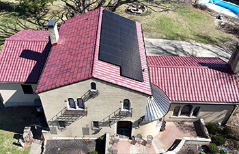 Metal Tile roof in Sienna Sunset red