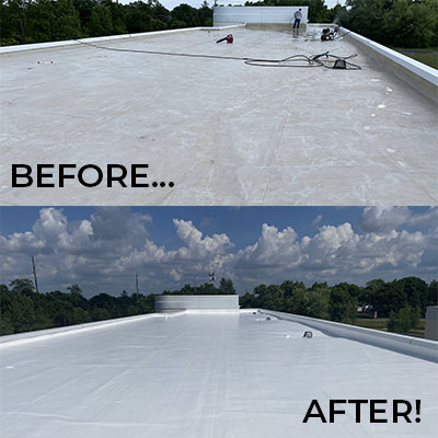 roof coatings before and after