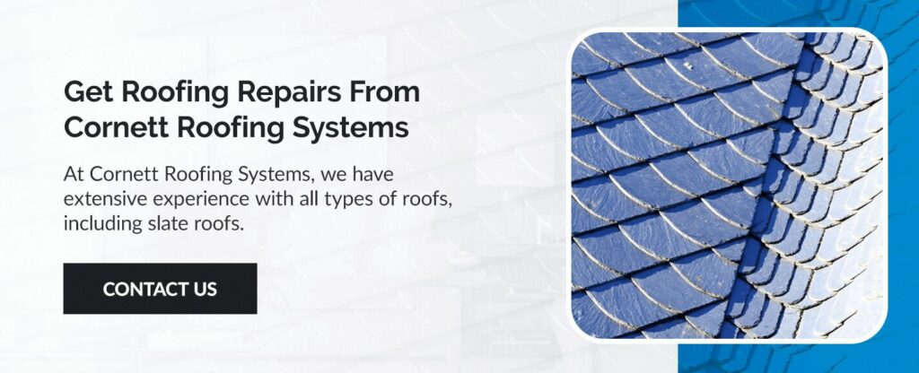 get slate roofing repairs from cornett roofing systems cta graphic